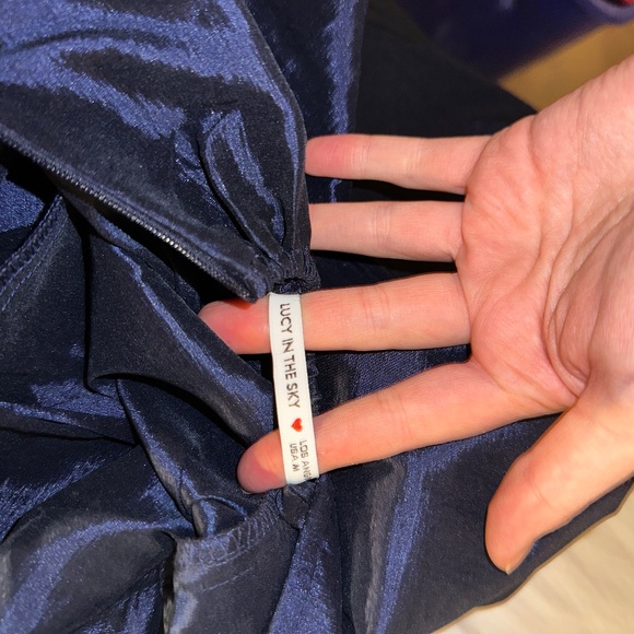 Lucy in The Sky Corset Strapless Gown Dress in Navy Blue - Picture 5 of 6